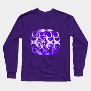 Purple and white graphic print Long Sleeve T-Shirt